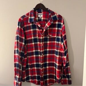 Old Navy Red and Blue Checkered Heavyweight Shirt